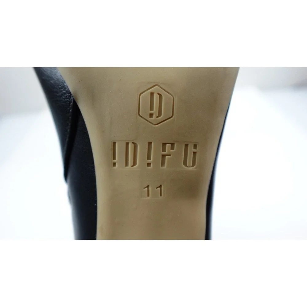Women's IDIFU Black Buckle Strap Ankle‎ Boots Size 11